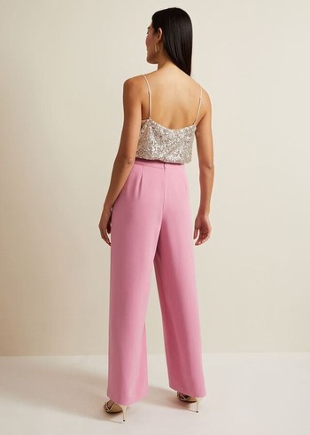 Phase Eight Elandra Wide Leg Trousers Pink Australia | ZL2568701